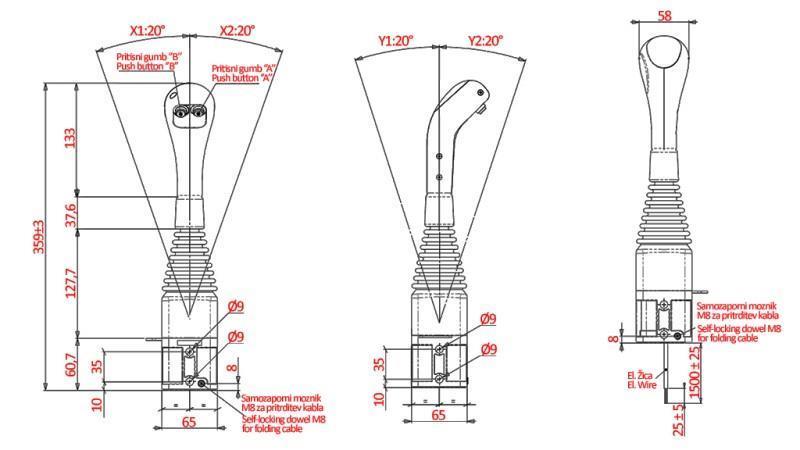 JOYSTICK NIMCO FÜR WINSCHKUGEL - 2x TASTE