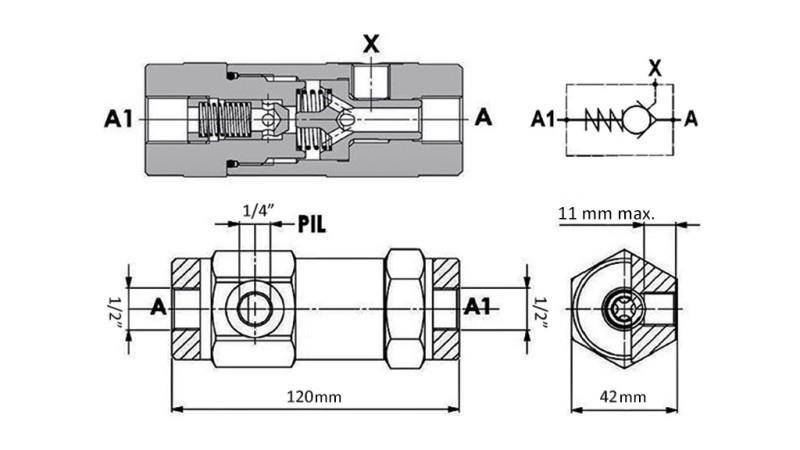 VENTILBLOCK VBPDE 1/2 SD ENKEL VERKANDE MED PILOT