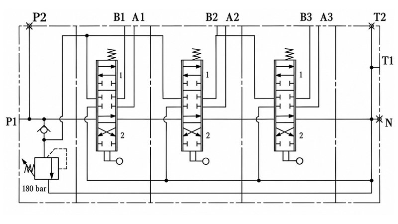 ROČNI HIDRAVLIČNI VENTIL MONOBLOK 3xP120