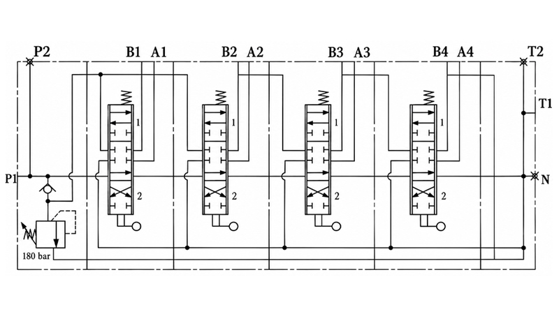 ROČNI HIDRAVLIČNI VENTIL MONOBLOK 4xZ80