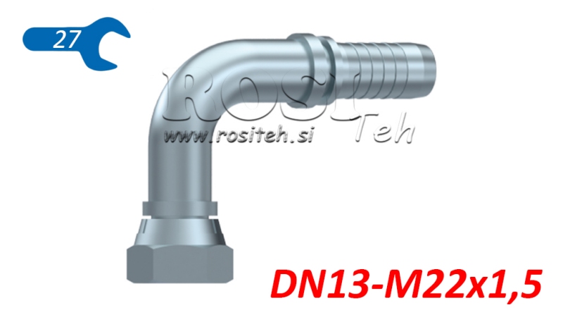 HYDRAULISK BSP HON ELBOW 90° DN13-M22X1,5