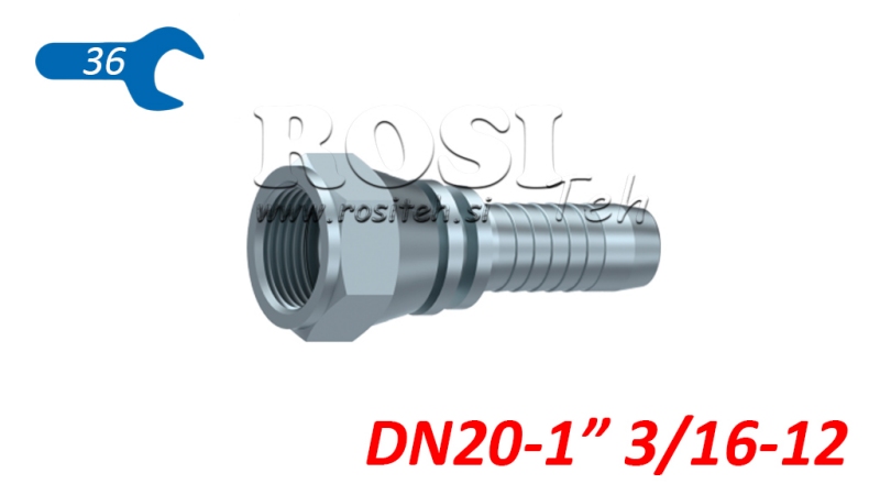 HYDRAULICKÁ PRÍPOJKA DKJ JIC74° SAMICA DN20-1” 3/16-12