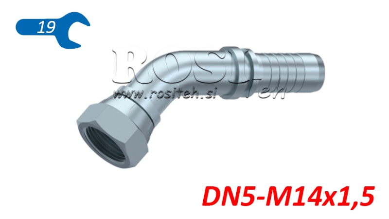 HYDRAULISK ANSLUTNING BSP HON ELBOW 45° DN5-M14X1,5