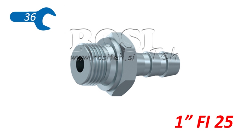 HYDRAULISK HANKOPPLING 1 FÖR GUMMISLANG Φ 25