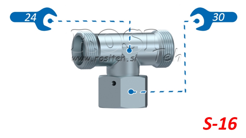 HIDRAVLIČNI T KOM S-16 Z VRTLJIVO MATICO CENTRALNO M24x1,5