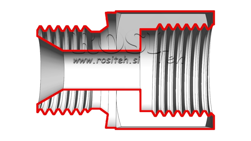 HYDRAULICKÝ ADAPTÉR MUŽSKÉ-ŽENSKÉ 18X1.5-3/8