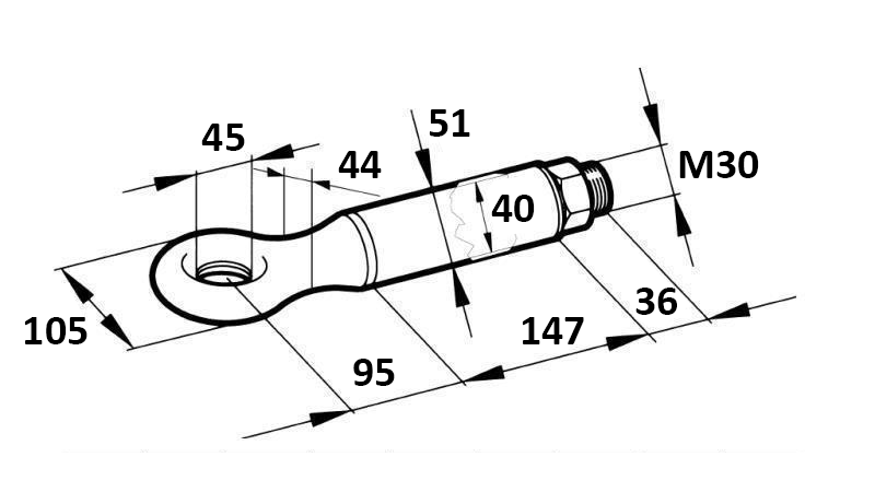 SVIVEL DRAGKROK FI45 6000/1100KG