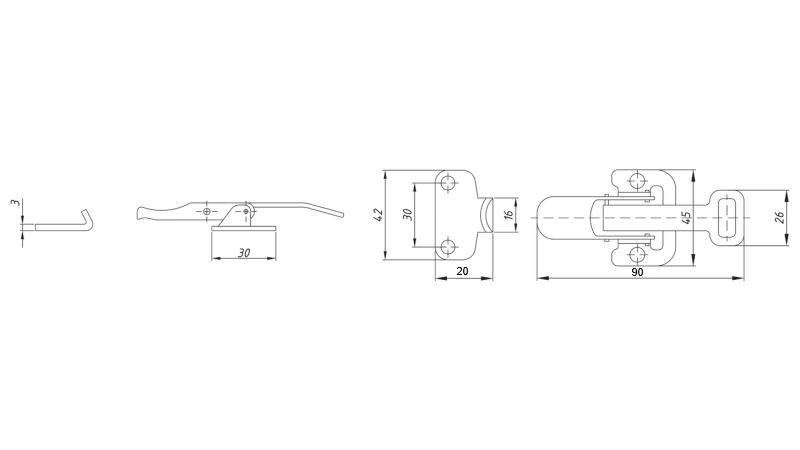 SIDOPANELSTÄNGNING FÖR SLÄPVAGN, NAPA L-TYP