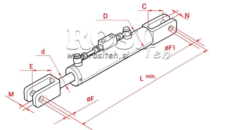 HYDRAULISK LUTNINGSREGLERARE - HURLIMANN 70/35MIN.550 TYP (1) Φ 24/24