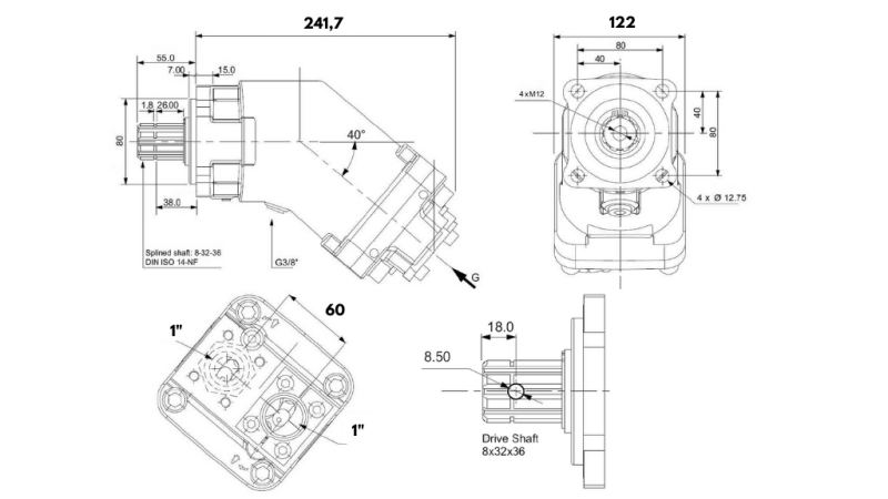 HYDRAULISK GJUTJÄRNSPUMP 82CC BANAN