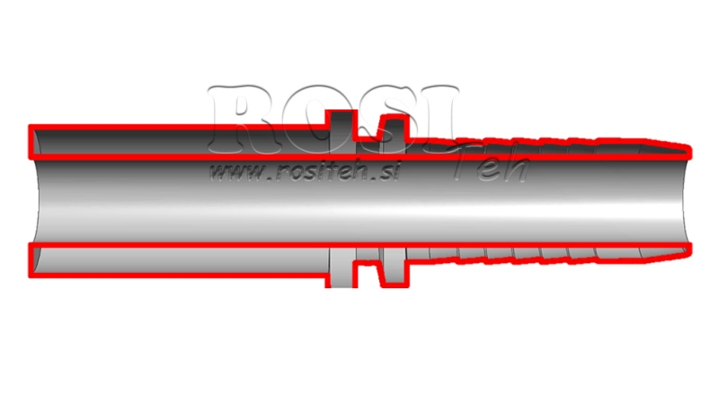 HYDRAULISK ANSLUTNING SLANG RÄTT ÖVERGÅNG DN6-d10