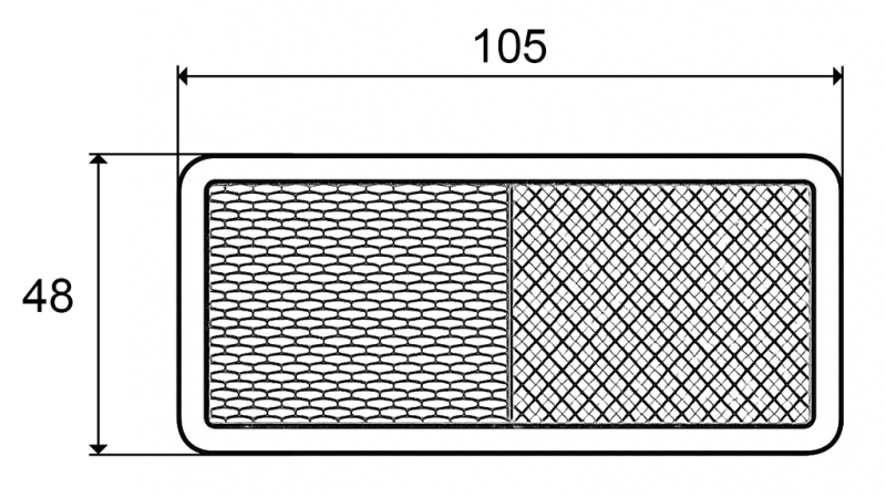 PRAVOKOTNI ODSEVNIK ORANŽNI 105x48 (10kom)
