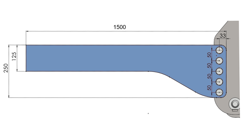 UNIVERSELL MONTERINGSKONSOL FÖR TRAKTORNS FRONTHYDRAULIK CAT. 2 & CAT. 3 (1500 mm)