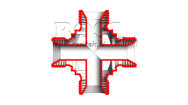 HYDRAULISK T KOM BSP HANE KORS 1/2