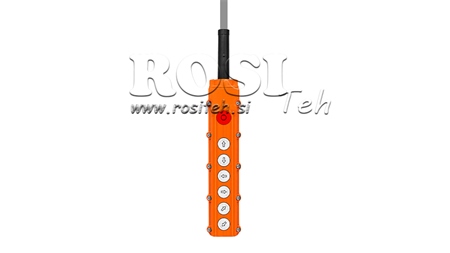 FJÄRRKONTROLL SET 6 KNAPPAR + NÖDSTOPP I HÖLJE MED KABEL