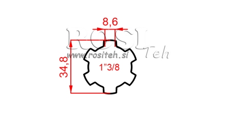 KARDANO ADAPTERIS ĮVORĖ 1-3/8 (150 mm)