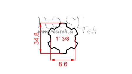 KARDĀNA ADAPTERIS 1-3/8 STANDARTA (500 mm)