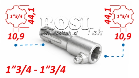 KARDANOVÝ ADAPTÉR S ČEPEM Z 1-3/4 NA 1-3/4 (165 mm)