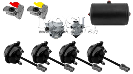 SET ZRAČNIH ZAVOR ZA PRIKOLICO KOMPLET DVO KROŽNI SISTEM 4 CILINDRI