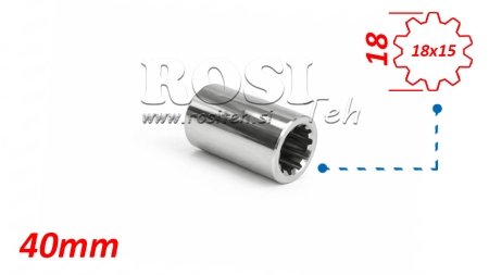 KARDANADAPTER HYLSE 18x15 (10 SPLINES) (40 mm)