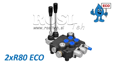HYDRAULISK MANUELL VENTIL – 2-SEKTIONS RIKTNINGSVENTIL 2xR80 ECO