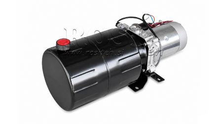 MINI HYDRAULIKAGGREGAT 12V DC - 1.6kW = 2.1cc - 8 liter - enfasig enhet (metall)