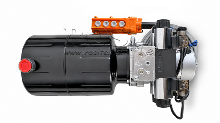 MINI HYDRAULIKAGGREGAT 24V DC - 2,2kW = 2,1cc - 8 lit - 2x Doppelwirkende Funktion (Metallgehäuse)