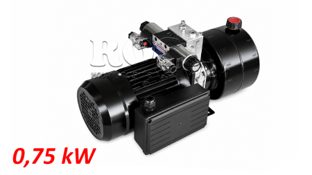 MINI HYDRAULIKAGGREGAT 230V AC (0,75 kW) - 3,7 cc - 5,2 lit/min - tank 4 lit
