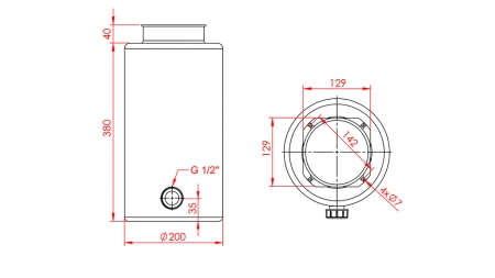 NÁDRŽ KOVOVÝ ROLL PP 12 LITER HORZONTAL-VERTICAL