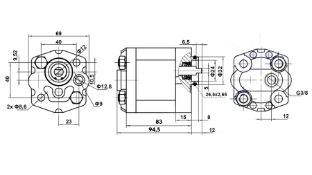 HIDRAVLIČNA ČRPALKA 10C4,8x302 4,8 CC DESNA