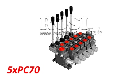 ROČNI HIDRAVLIČNI VENTIL SEKCIJSKI 5xPC70