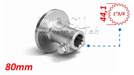 ZAPFWELLENADAPTER MIT FLANSCH UND BOLZEN 1-3/4 (80 mm) (20 VERZAHNUNGEN)