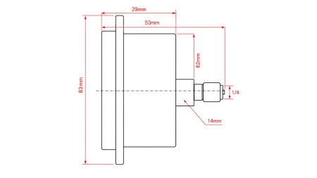 MANOMETER DN63 BAK 0 - 2.5 BAR - 1/4