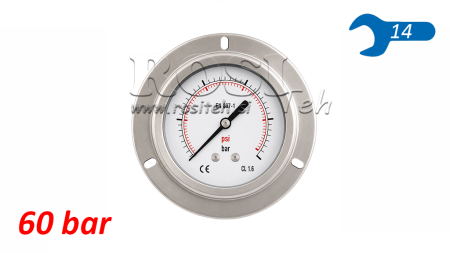 MANOMETER DN63 BAK 0 - 60 BAR - 1/4