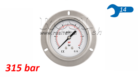 MANOMETER DN63 BAK 0 - 315 BAR - 1/4