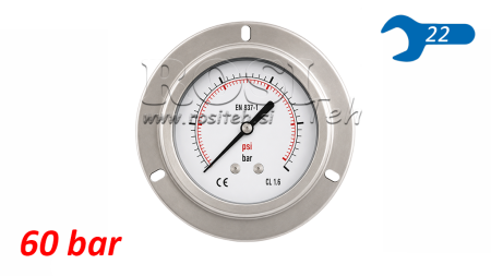 MANOMETER DN100 REAR 0 - 60 BAR - 1/2