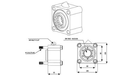 Dimensioner HYDRAULISK PUMP DRIVNING - ZF1 ALUMINIUM