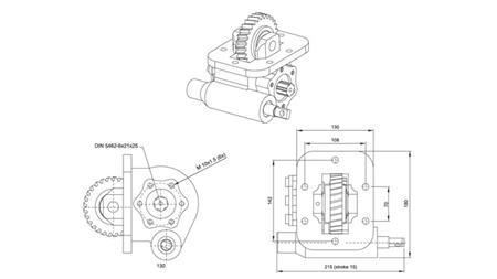Dimenzije ODGON ZA HIDRAVLIČNO ČRPALKO - ISUZU MSB 5S VACUUM