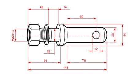 MONTAŽNI KLIN fi28mm Z NAVOJEM M22x1,5