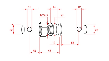 MONTAŽNI KLIN fi22/28mm Z NAVOJEM M27x3