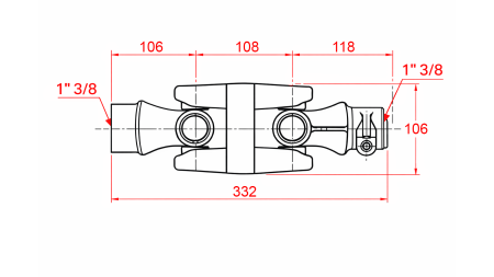 DVOJNI KARDANSKI ZGLOB KAT.6 (332 mm)