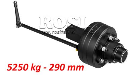 HALVAXEL MED BROMSAR - 5250 kg (6 SKRUVAR) - 290 mm