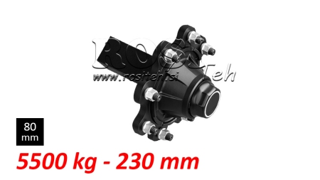 HALVAXEL UTAN BROMSAR - 5500 kg (8 SKRUVAR) - 230 mm