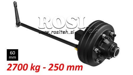 SEMIEJE CON FRENOS - 2700 kg (6 TORNILLOS) - 250 mm