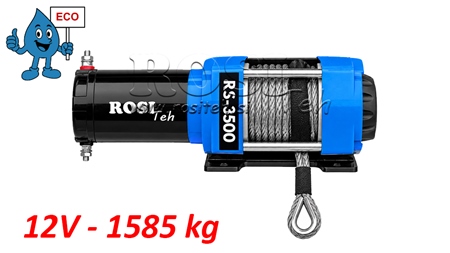 12 V ELEKTRISK VINSCH RS-3500 - 1585 kg - SYNTETISKT REP - ECO