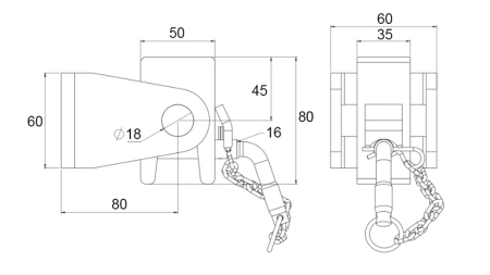 TIPPLÅDSFÄSTE 50x60 - GAFFELTYP - ECO