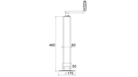 GÄNGAT STÖDBEN (HÖJD 460 mm - SLAG 320 mm) - 800 kg