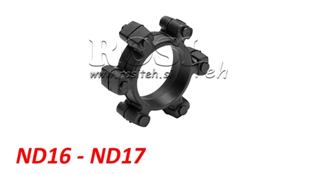 STJÄRNKOPPLING FÖR GUMMIINSATS ND16-ND17 (74mm)