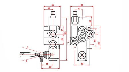 HYDRAULISK MANUELL VENTIL – 1-SEKTIONS RIKTNINGSVENTIL 1xR40 ECO