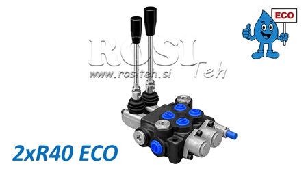 HIDRAVLIČNI ROČNI VENTIL – RAZVODNIK 2-SEKCIJSKI 2xR40 ECO
